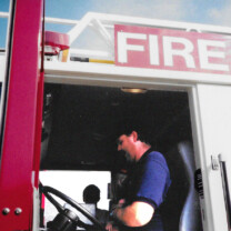 FPD 5 ladder truck fun at birthday party